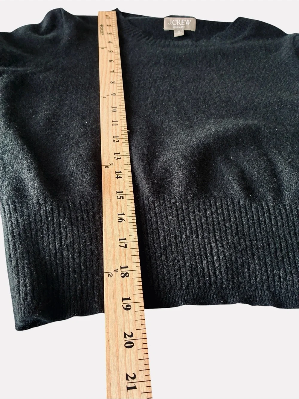 J. Crew Black Crewneck Sweater - Classic Cashmere Crop